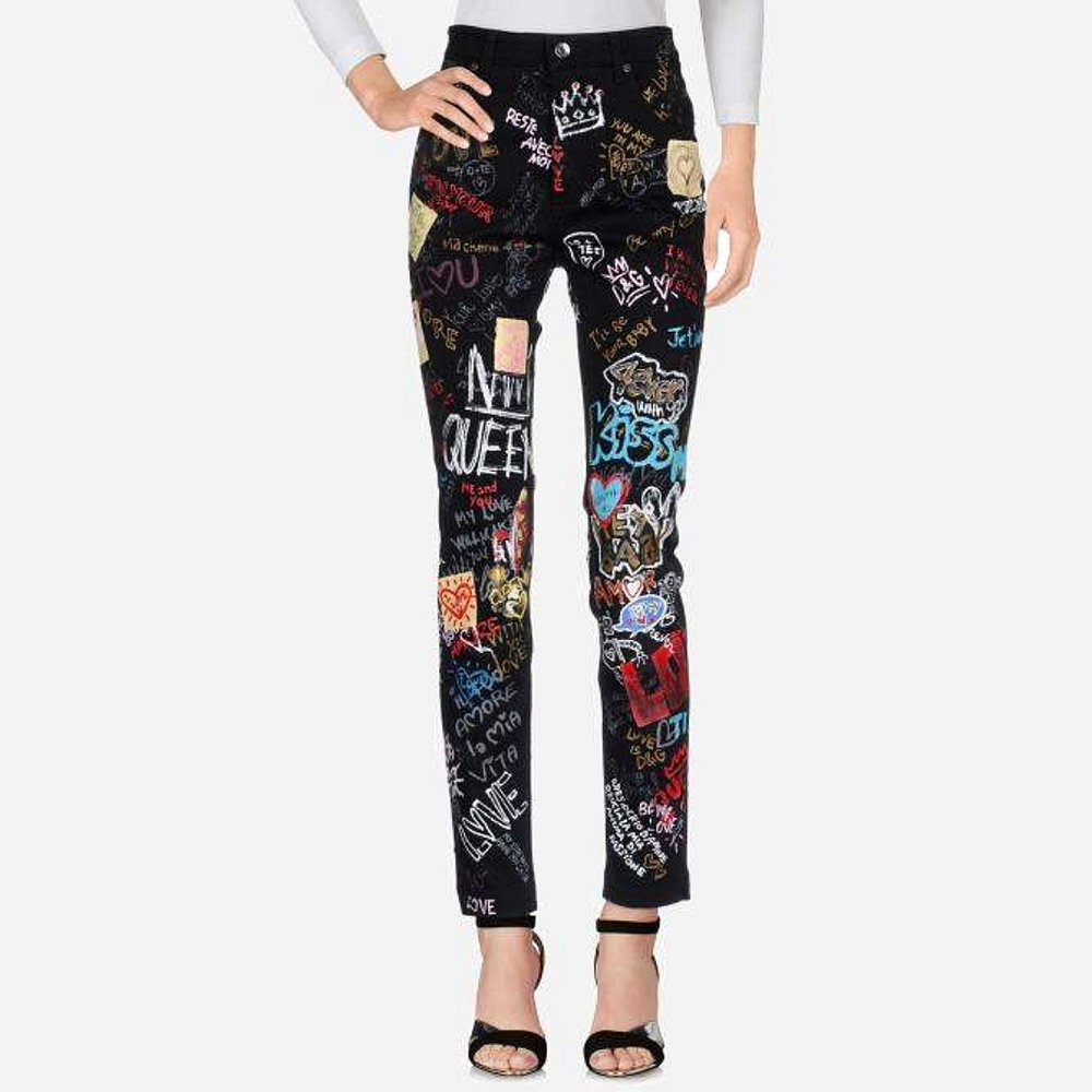 🎨 Dolce & Gabbana Denim Audrey Graffiti Jeans Size 38 IT EUC
